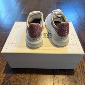 Authentic* Alexander McQueen Girl’s Oversized Glitter Leather Sneakers